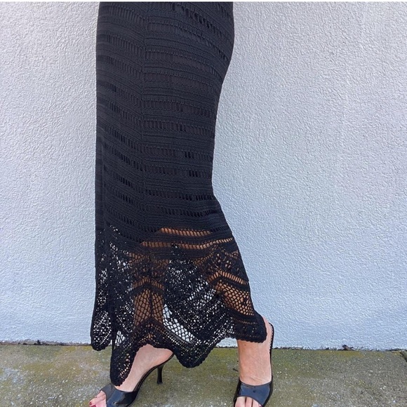 Chico's Black Crochet Maxi Skirt - Picture 2 of 4